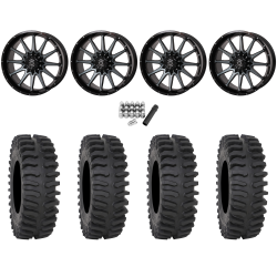 System 3 XT400 33x9.5-20 Tires on Frontline 762 Gloss Dark Tint (20x8) Wheels