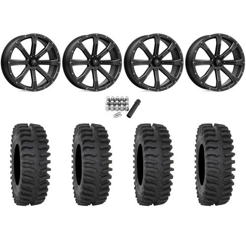 System 3 XT400 35x10-18 Tires on MSA M42 Bounty Satin Black Milled Wheels