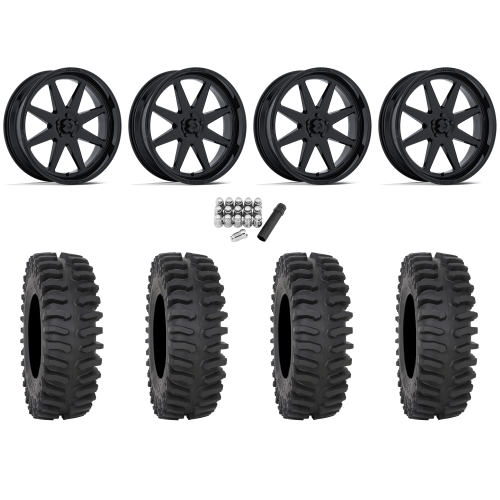 System 3 XT400 35x10-18 Tires on MSA M54 Spark Gloss Black Wheels