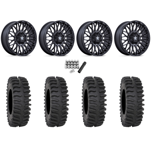 System 3 XT400 37x9.5-22 Tires on MSA M50 Clubber Matte Black DDT Wheels