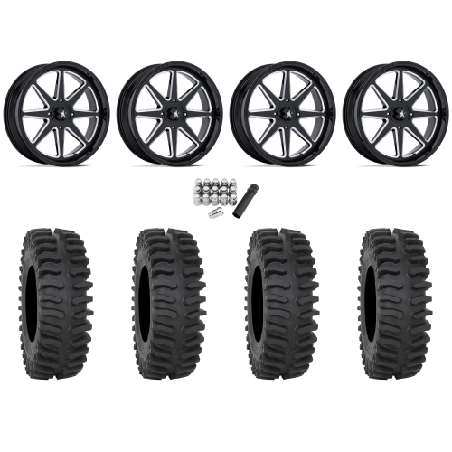 System 3 XT400 37x9.5-22 Tires on MSA M54 Spark Gloss Black Milled Wheels