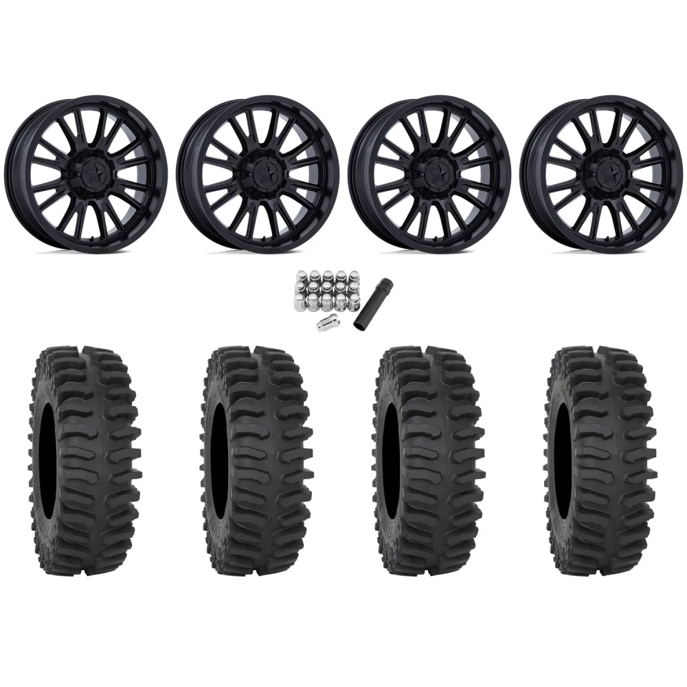 System 3 XT400 40x9.5-24 Tires on MSA M51 Thunderlips Matte Black Wheels, complete kit