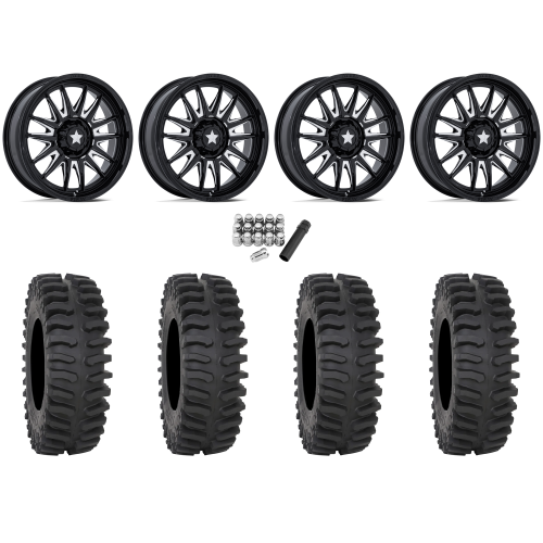 System 3 XT400 40x9.5-24 Tires on MSA M55 Commander Gloss Black Milled Wheels