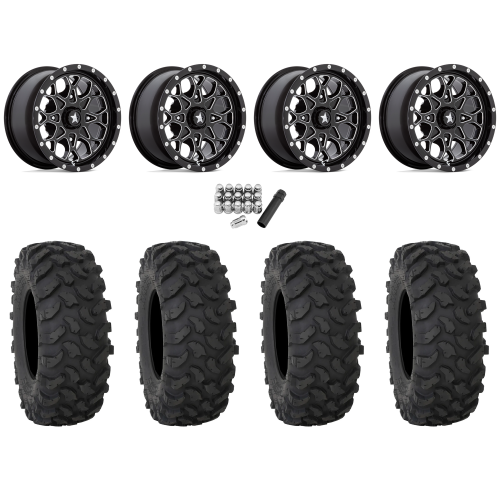 System 3 XTR370 28x10-14 Tires on MSA M45 Portal Gloss Black Milled Wheels