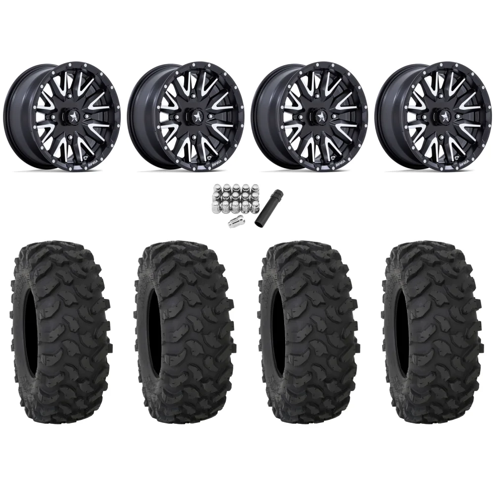 System 3 XTR370 30x10-14 Tires on MSA M49 Creed Matte Black & Machined Wheels, complete kit