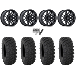 System 3 XTR370 28x10-14 Tires on MSA M52 Radar Gloss Black Wheels