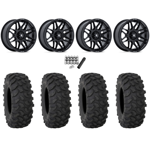 System 3 XTR370 28x10-14 Tires on MSA M52 Radar Gloss Black Wheels