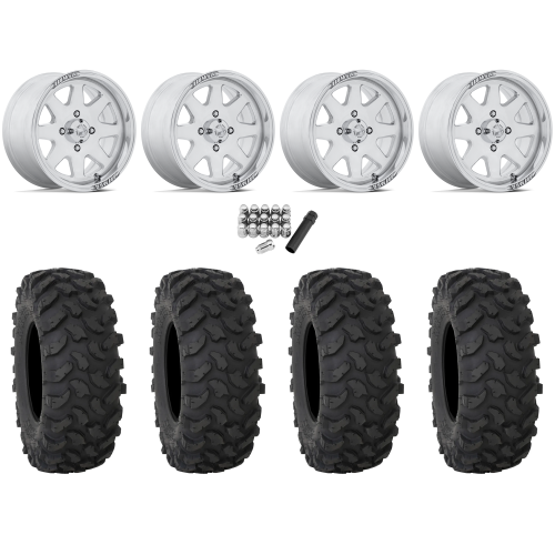 System 3 XTR370 28x10-14 Tires on MSA M54 Spark Polished Wheels
