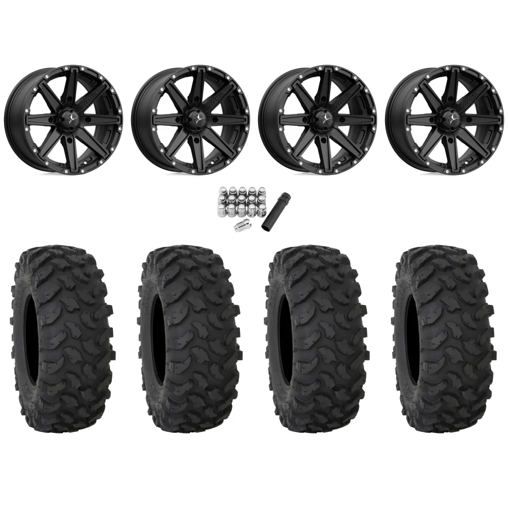 System 3 XTR370 30x10-14 Tires on MSA M33 Clutch Wheels, complete kit