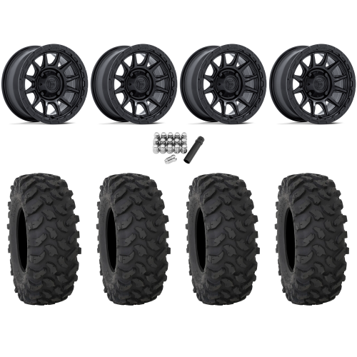 System 3 XTR370 32x10-15 Tires on Fuel Piston Matte Black Wheels