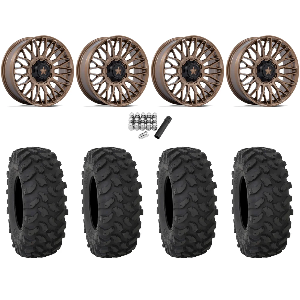 System 3 XTR370 30x10-15 Tires on MSA M50 Clubber Matte Bronze Wheels, complete kit