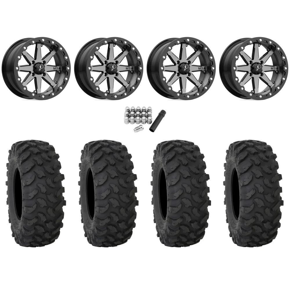 System 3 XTR370 32x10-14 Tires on MSA M21 Lok Beadlock Wheels, complete kit