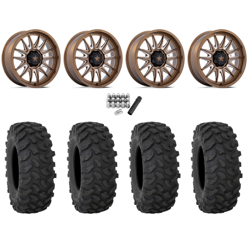 System 3 XTR370 35x10-18 Tires on MSA M55 Commander Gloss Bronze Milled Wheels