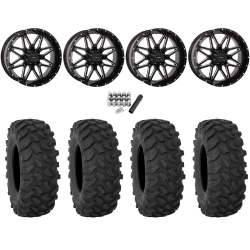 System 3 XTR370 35x10-20 Tires on System 3 Offroad ST-7 Gloss Black Milled Wheels