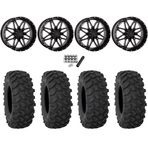 System 3 XTR370 35x10-20 Tires on System 3 Offroad ST-7 Gloss Black Milled Wheels System 3 XTR370 35x10-20 Tires on System 3 Offroad ST-7 Gloss Black Milled Wheels