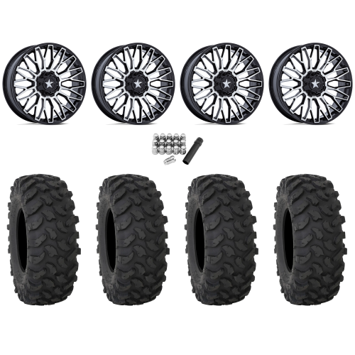 System 3 XTR370 40x10-24 Tires on MSA M50 Clubber Machined Wheels