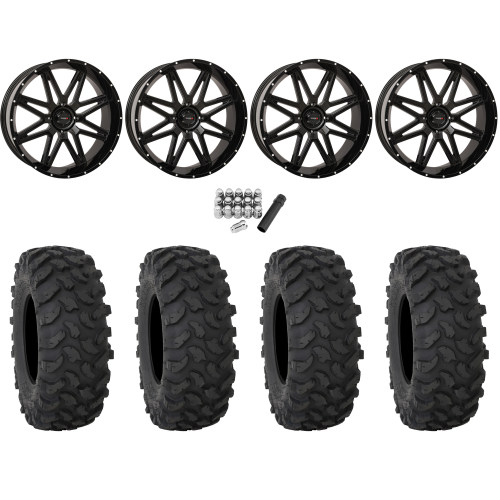System 3 XTR370 40x10-24 Tires on System 3 Offroad ST-7 Gloss Black (24x9) Wheels
