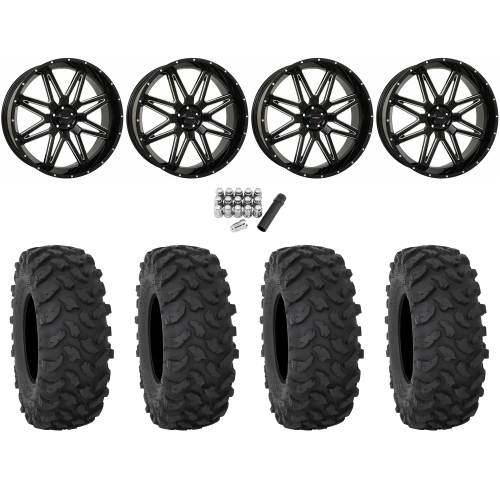 System 3 XTR370 40x10-24 Tires on System 3 Offroad ST-7 Gloss Black Milled (24x9) Wheels