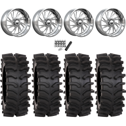 System 3 XT400W 44x12-24 Tires on MSA Saw Polished (24x10) Forged Wheels