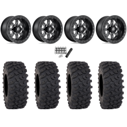 System 3 Offroad XTR370W 32x12-15 (10ply) Radial Tires on Fuel Maverick Matte Black Milled (15x10) Beadlock Wheels