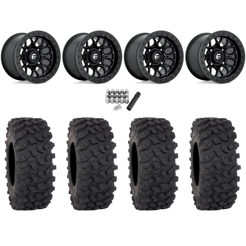 System 3 Offroad XTR370W 32x12-15 (10ply) Radial Tires on Fuel Tech Matte Black (15x10) Beadlock Wheels