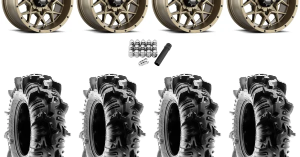 Terache Aztex XL 28x9-14 (8ply) Tires on ITP Hurricane Bronze Wheels
