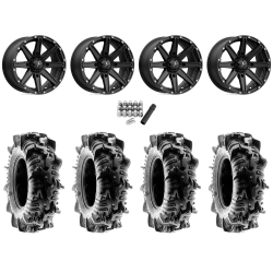 Terache Aztex XL 28x9-14 (8ply) Tires on MSA M33 Clutch Satin Black Wheels