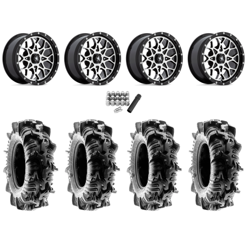 Terache Aztex XL 28x9-14 (8ply) Tires on MSA M45 Portal Machined Wheels