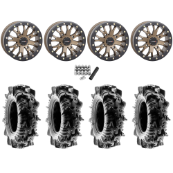 Terache Aztex XL 28x9-14 (8ply) Tires on System 3 Offroad SB-4 Bronze Beadlock Wheels