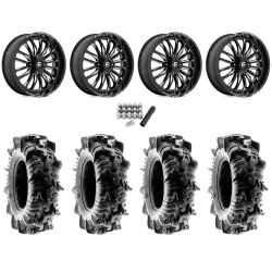 Terache Aztex XL 33x9-18 (8ply) Tires on Fuel Arc Gloss Black Milled Wheels