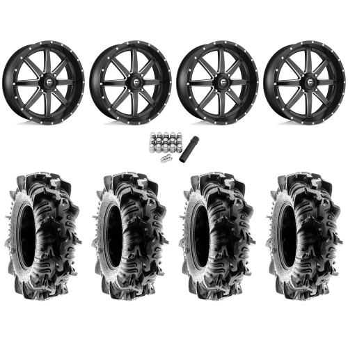 Terache Aztex XL 33x9-18 (8ply) Tires on Fuel Maverick Matte Black Milled Wheels