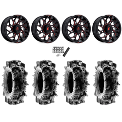 Terache Aztex XL 33x9-18 (8ply) Tires on Fuel Runner Candy Red Wheels