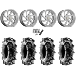 Terache Aztex XL 33x9-18 (8ply) Tires on MSA M36 Switch Brushed Titanium Wheels