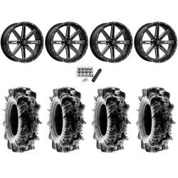 Terache Aztex XL 33x9-18 (8ply) Tires on MSA M41 Boxer Gloss Black Milled Wheels