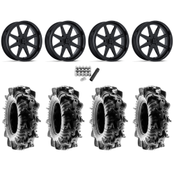 Terache Aztex XL 33x9-18 (8ply) Tires on MSA M54 Spark Gloss Black Wheels