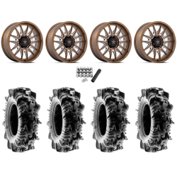 Terache Aztex XL 33x9-18 (8ply) Tires on MSA M55 Commander Gloss Bronze Milled Wheels