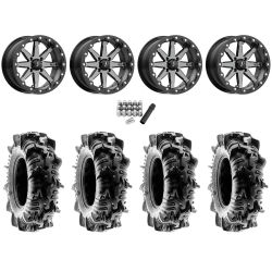 Terache Aztex XL 34.5x9-16 (8ply) Tires on MSA M21 Lok Gunmetal Beadlock Wheels