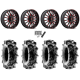 Terache Aztex XL 38x9-22 (8ply) Tires on Fuel Arc Gloss Black Milled Red Wheels