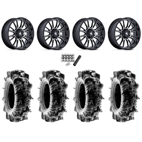Terache Aztex XL 35x9-20 (8ply) Tires on MSA M51 Thunderlips Machined Wheels