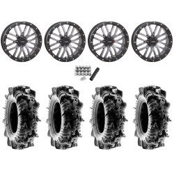 Terache Aztex XL 35x9-20 (8ply) Tires on System 3 Offroad ST-3 Matte Gunmetal Grey Wheels
