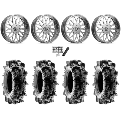 Terache Aztex XL 38x9-22 (8ply) Tires on KG1 Forged KU022 Galactic Polished Wheels