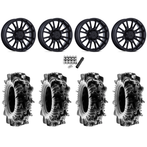 Terache Aztex XL 38x9-22 (8ply) Tires on MSA M51 Thunderlips Matte Black Wheels