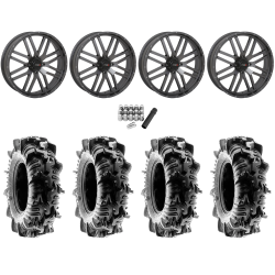Terache Aztex XL 38x9-22 (8ply) Tires on System 3 Offroad Gunmetal Grey Wheels