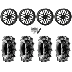 Terache Aztex XL 38x9-22 (8ply) Tires on System 3 Offroad Matte Black Wheels