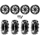 Terache Aztex XL 44x9.5-24 (8ply) Tires on Fuel Reaction Gloss Black Milled Wheels
