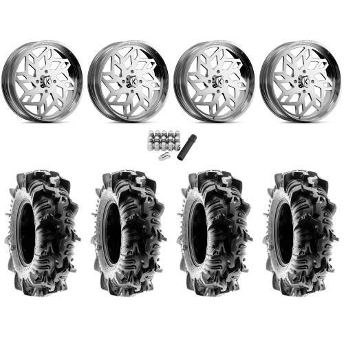 Terache Aztex XL 44x9.5-24 (8ply) Tires on KG1 Forged KU021 Kreator Polished Wheels