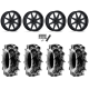 Terache Aztex XL 44x9.5-24 (8ply) Tires on MSA M54 Spark Gloss Black Wheels