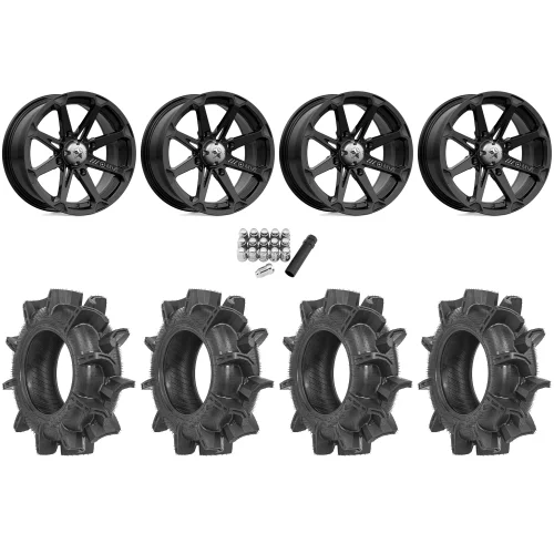Terache Aztex XX 30x8.5-14 Tires on MSA M12 Diesel Gloss Black Wheels