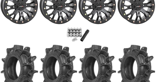 Terache Aztex XX 28x8.5-14 Tires on System 3 Offroad ST-3 Matte Black ...