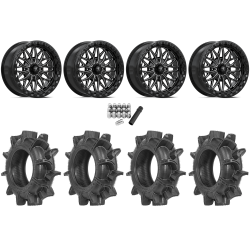 Terache Aztex XX 34x8.5-18 Tires on MSA M53 Bolo Gloss Black Milled Beadlock Wheels